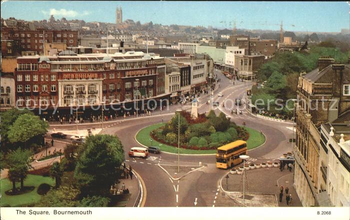 Bournemouth The Square Monument Doppeldeckerbus