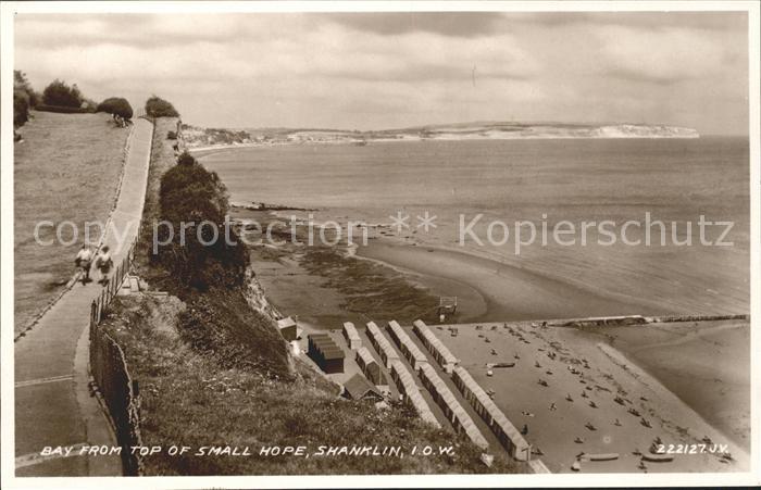 Shanklin Bay view from top of Small Hope Valentine's Post Card