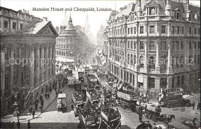London Mansion House and Cheapside Traffic Valentine's Platotone Series