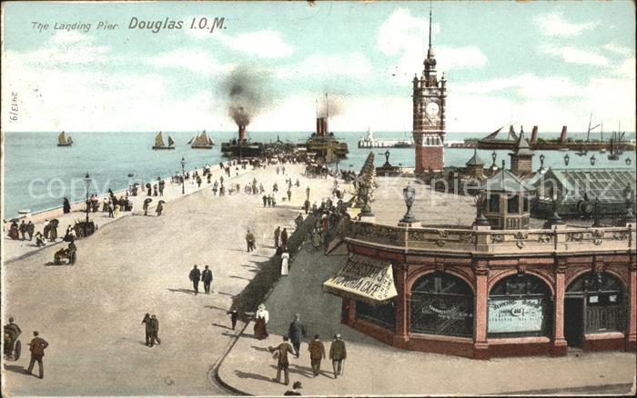 Douglas Isle of Man Landing Pier Clock Tower Steamer