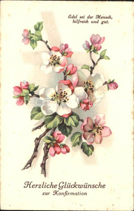 Konfirmation Blumen Kreuz Litho Verlag-Amag-Nr. 3122