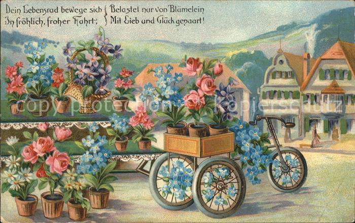 Dreiraeder Vergissmeinnicht Rosen Veilchen Gedicht