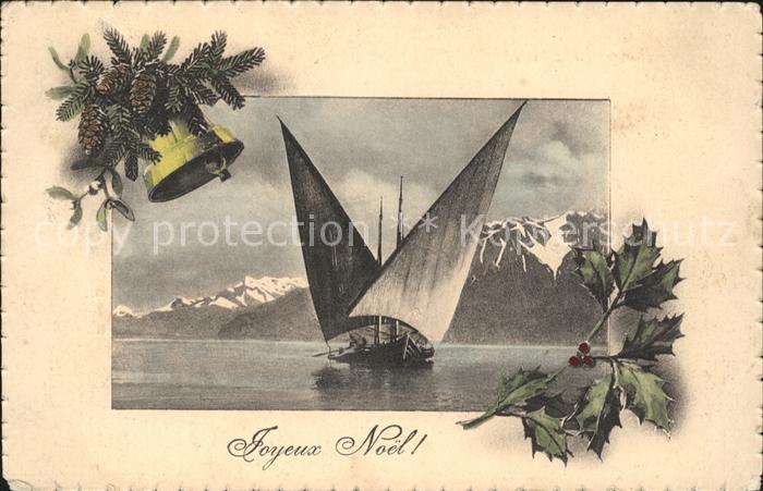 Segelboote Glocke Tannenzapfen Stechpalme Weihnach