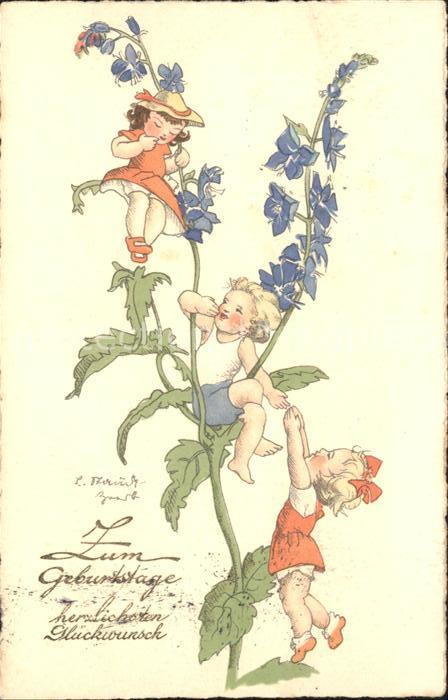 Kinder Child Enfants Blume Glueckwunsch Geburtstag