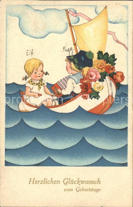 Segelboote Kinder Rosen Handharmonika Geburtstag