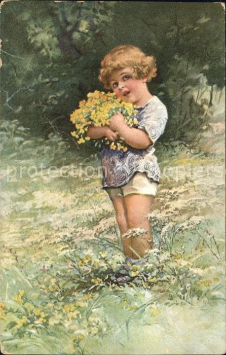Kinder Child Enfants Blumen Wiese