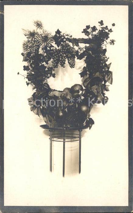 Blumen Trauben Obst Neujahr Glückwunsch Hub-Ho