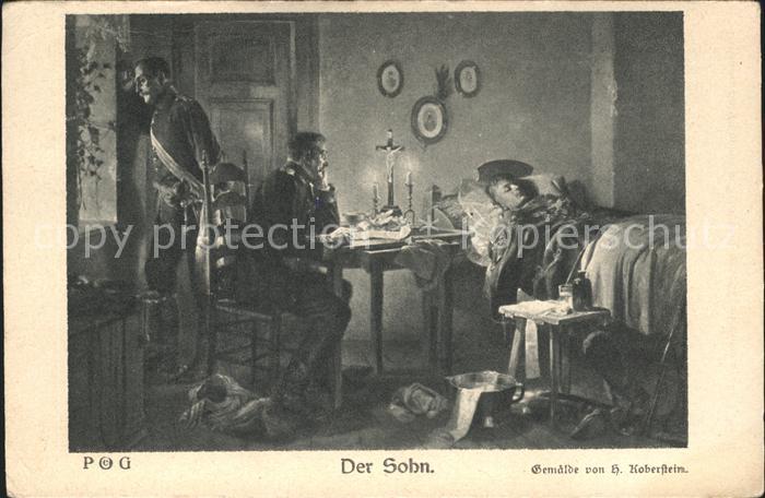Kuenstlerkarte H. Koberstein Der Sohn Krankheit Medizi