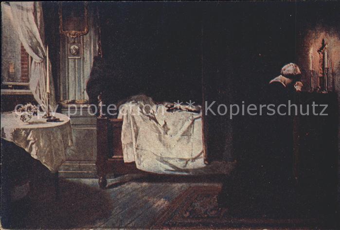 Kuenstlerkarte Jamin Im Gebet Nr. 2334 Kruzifix