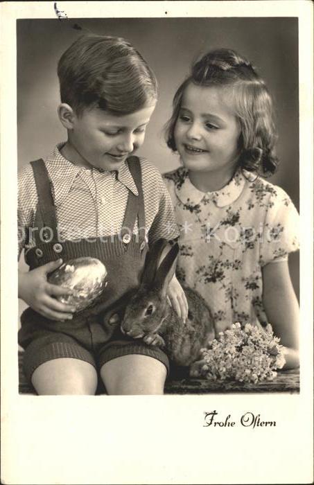 Kinder Child Enfants Hase Ostern Blumen Foto-Amag-Nr. 68200