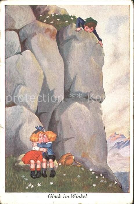 Verlag WS SB Nr. 9268 Kinder Kuss Berg Glück im Winkel