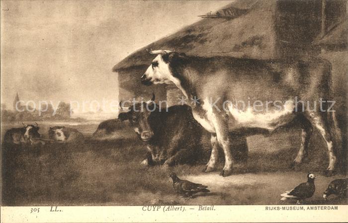 Kuehe Kuenstlerkarte Albert Cuyp Betail Nr. 305