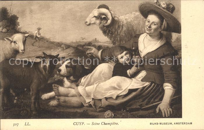 Kuenstlerkarte Albert Cuyp Scene Champetre Nr. 307 Lam