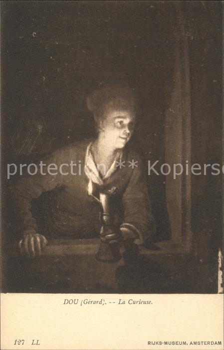 Kuenstlerkarte Gerard Dou La Curieuse Nr. 127