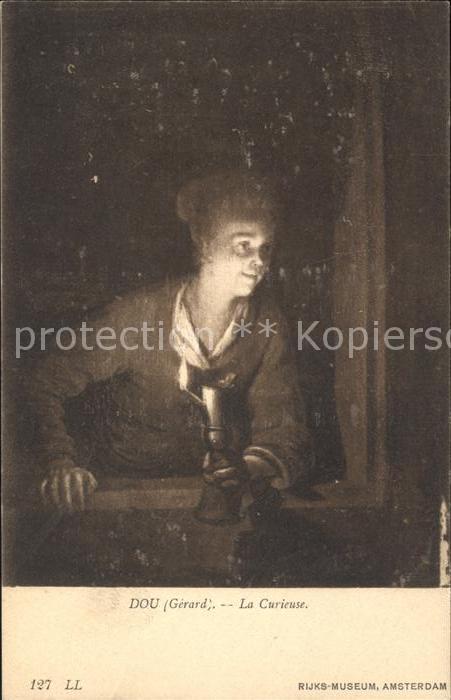 Kuenstlerkarte Gerard Dou La Curieuse Nr. 127
