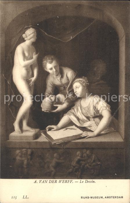 Kuenstlerkarte A. van der Werff Le Dessin Nr. 115