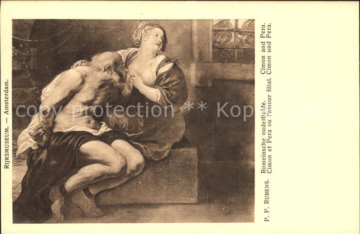 Kuenstlerkarte P. P. Rubens Cimon und Pera Erotik