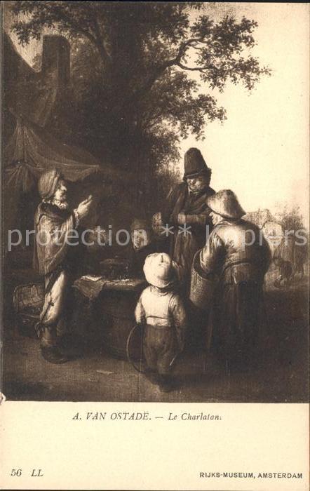 Kuenstlerkarte A. van Ostade Le Charlatan Nr. 56
