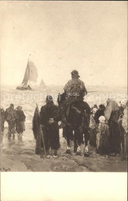 Kuenstlerkarte Jacob Hendricus Maris Aankomst van de b