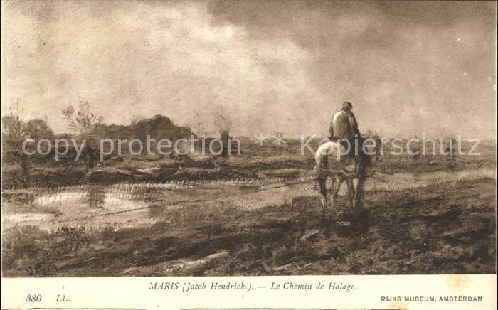 Kuenstlerkarte Jacob Hendrick Maris Le Chemin de Halag