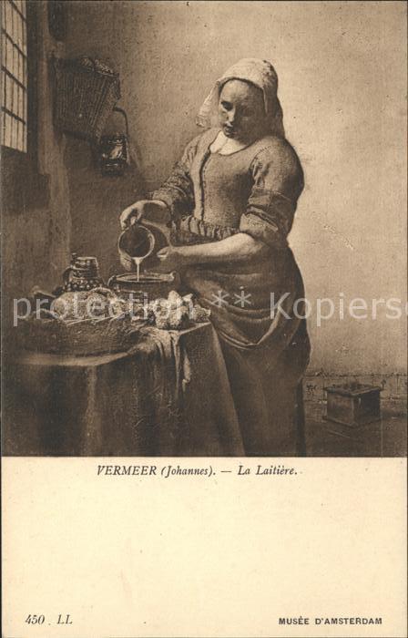 Kuenstlerkarte Johannes Vermeer La Laitiere Nr. 450