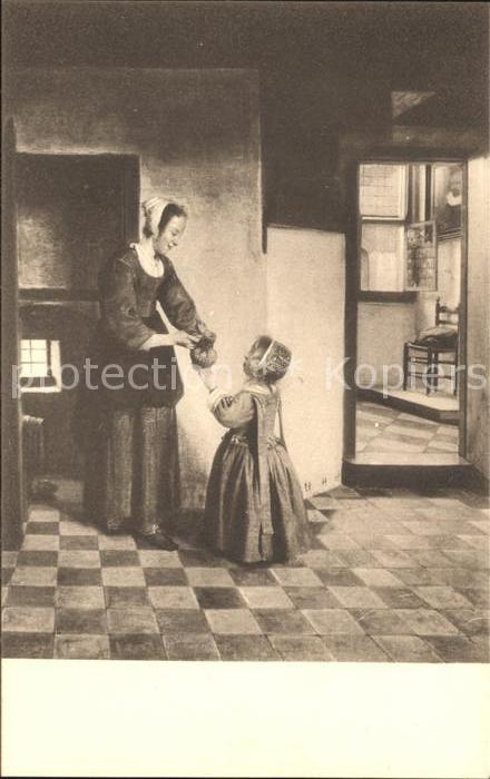 Kuenstlerkarte Pieter de Hoogh De kelderkamer Kellerzi