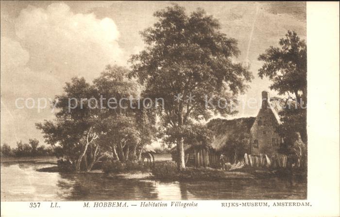 Kuenstlerkarte M. Hobbema Habitation Villageoise Nr. 3