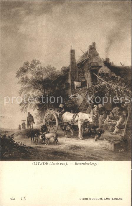 Kuenstlerkarte Isack van Ostade Boerenherberg Nr. 160 Dorfwirtshaus
