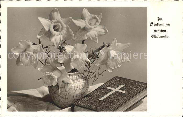 Konfirmation Narzissen Bibel Foto-Amag-Nr. 70107
