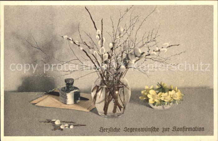 Konfirmation Weidenkaetzchen Tinte Fueller Blumen