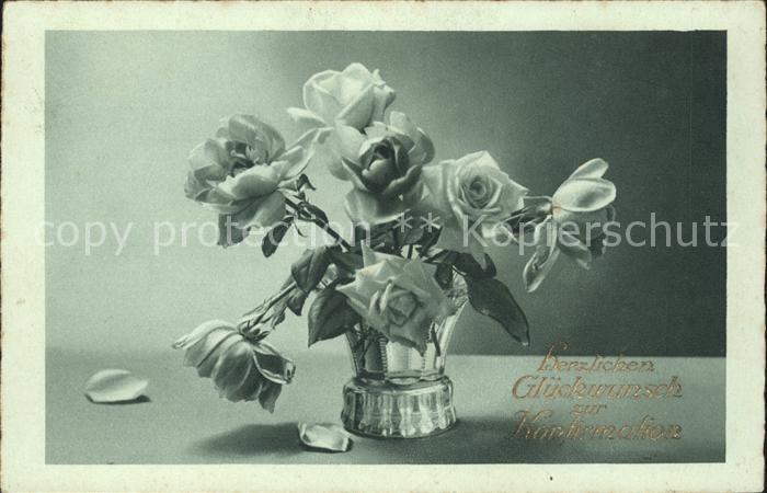 Konfirmation Rosen Vase
