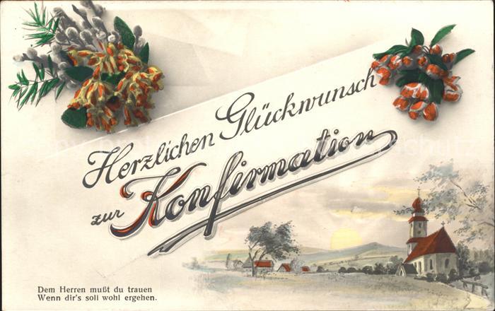 Konfirmation Glueckwunsch Blumen Weidenkaetzchen