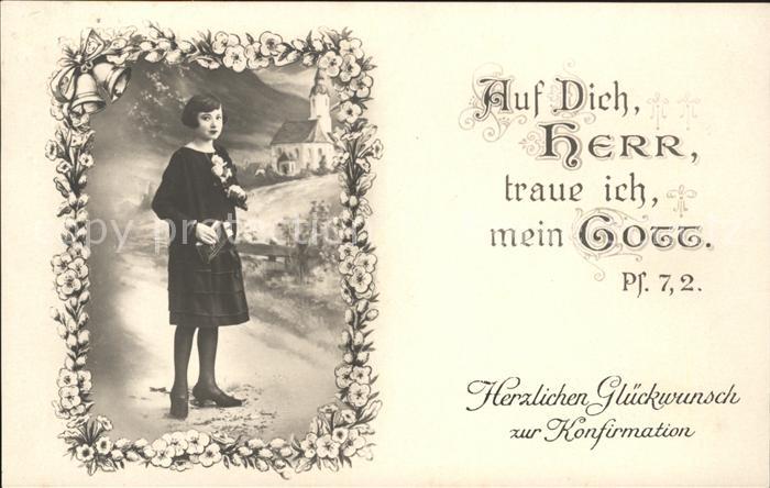 Konfirmation Mädchen Glückwunsch Glocken Schlüsselbl