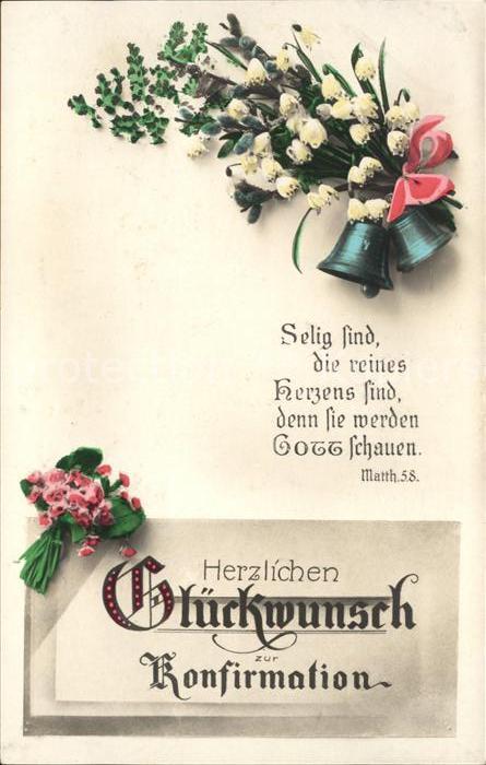Konfirmation Glocken Blumen Weidenkaetzchen
