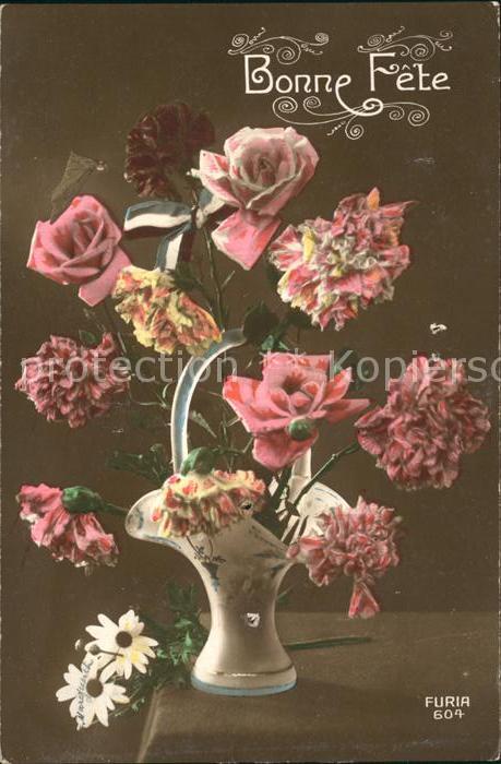 Verlag FURIA Nr. 604 Nelken Rosen Gänseblümchen Bonne Fe