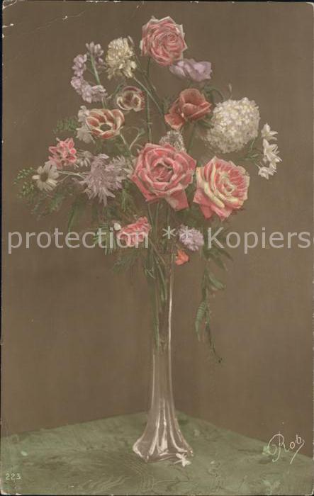 Rosen Blumen Vase Verlag-Rob-Nr. 223