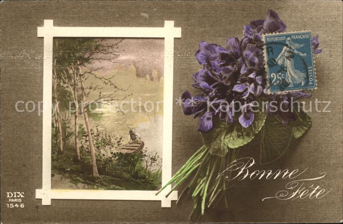 Verlag DIX Paris Nr. 1546 Veilchen Bonne Fete