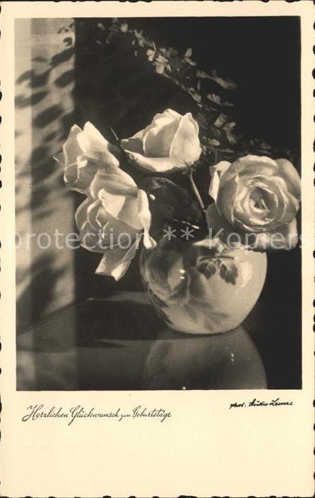 Rosen Vase Glückwunsch Geburtstag Foto-Amag-N