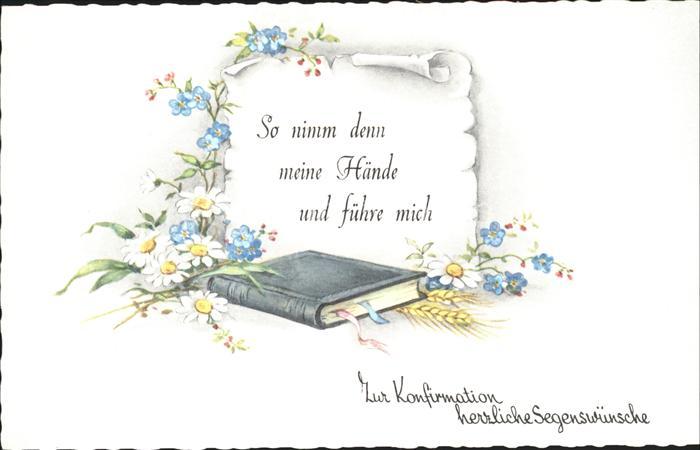Konfirmation Bibel Vergissmeinnicht Gaensebluemchen