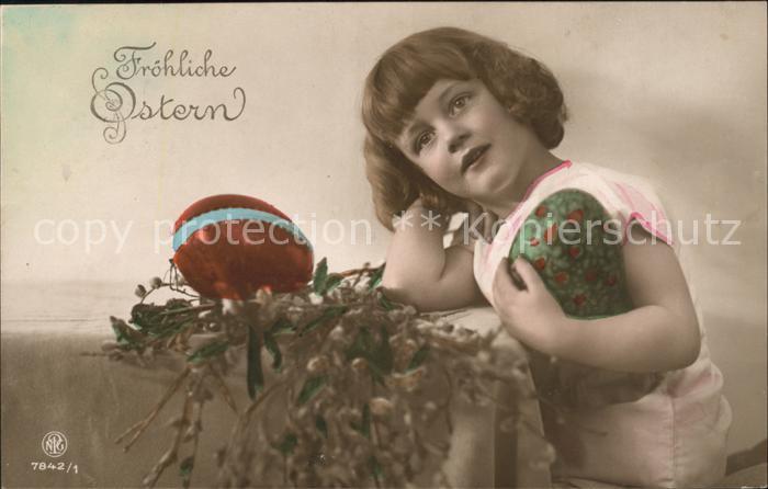 Foto NPG Nr. 7842/1 Kind Mädchen Ostern Ostereier We