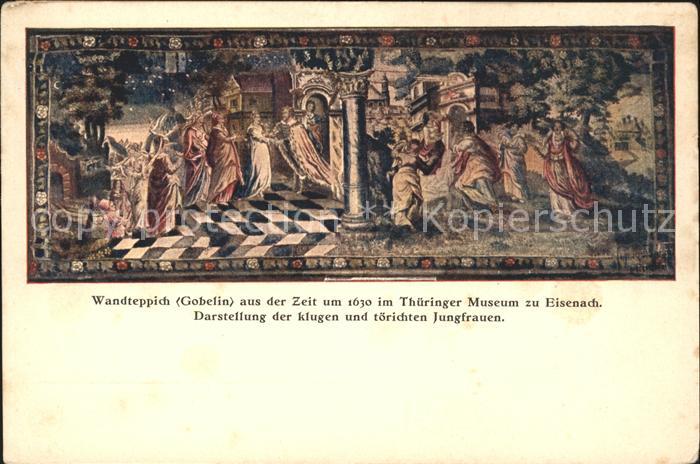 Wandteppich Tapisserie Tapete Gobelin Darstellung der klugen und töri