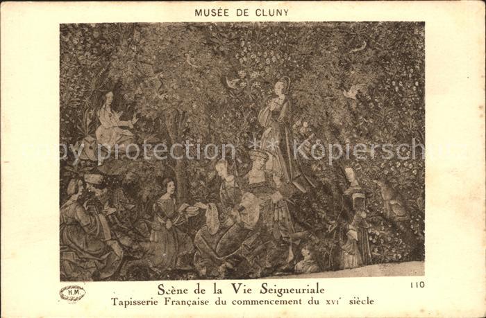 Tapisserie Tapete Wandteppich Scene de la Vie Seigneuriale