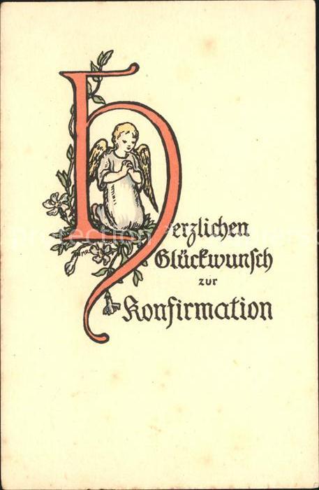 Konfirmation Schutzengel Kuenstlerkarte Martha Riggenbach