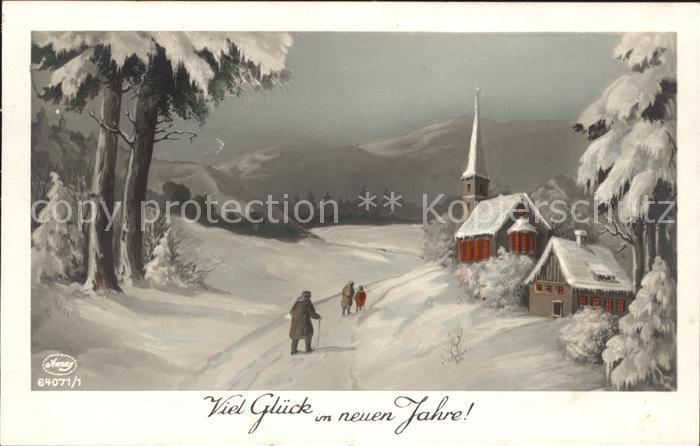 Verlag Amag Nr. 64071/1 Neujahr Kirche