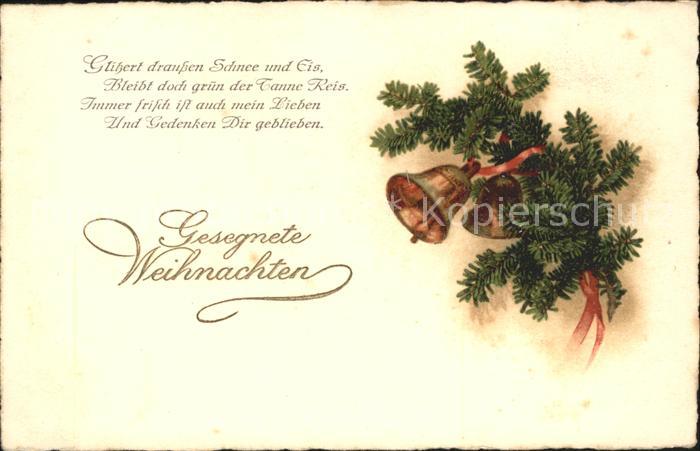 Kirchenglocke Churchbell Cloche Eglise Weihnachten Gedicht Litho