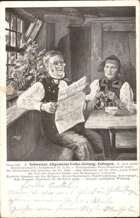 Zeitung Schweizer Allgemeine Volks-Zeitung Zofi