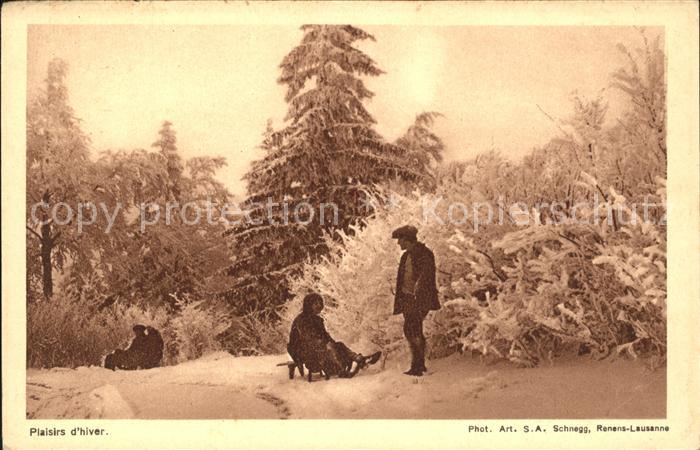 Schlitten Schnee Plaisirs d hiver Foto-Schnegg