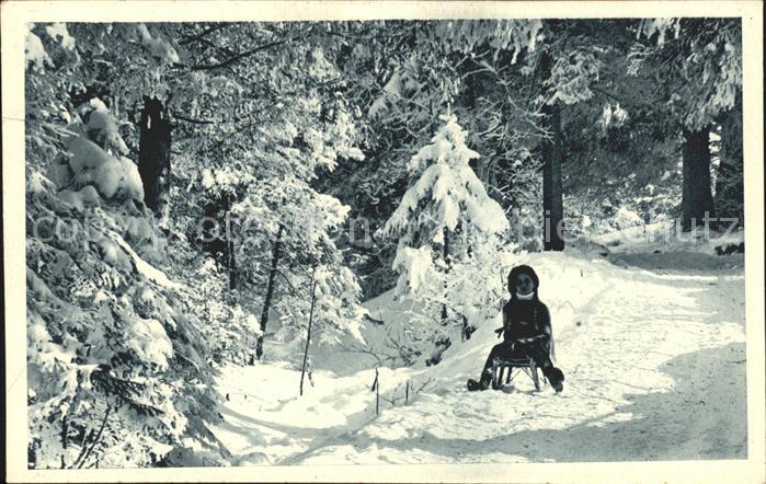 Schlitten Schnee Kind Winterfreuden