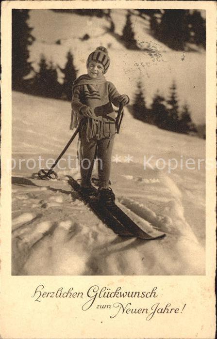 Skifahren Kind Wintermode Neujahr