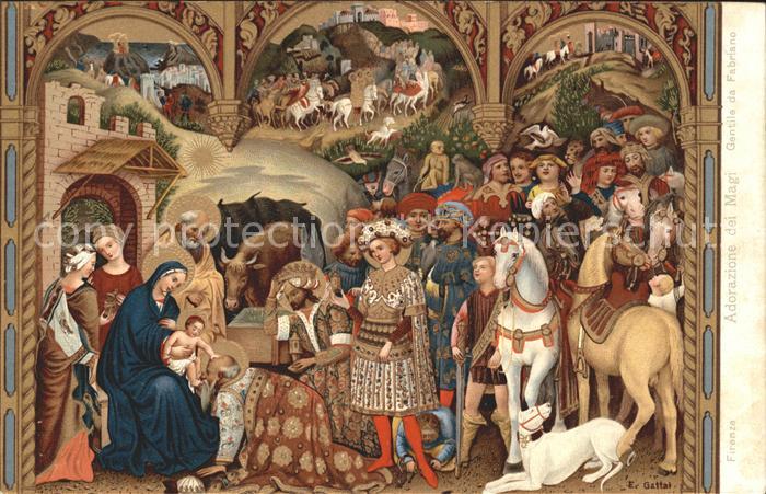 Kuenstlerkarte E. Gattal Adorazione der Magi Gentile d
